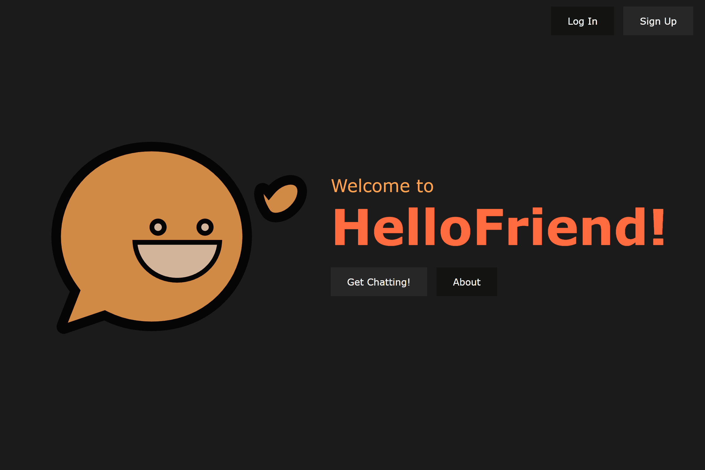 Landing page of HelloFriend!